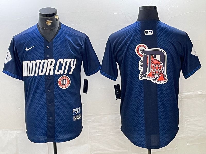 Men Detroit Tigers Blank Blue City Edition Nike 2024 MLB Jersey style 6